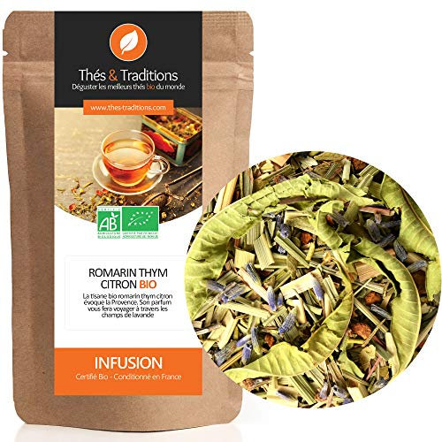 Tisane Romarin Thym Citron BIO | Sachet 100g vrac | ★ Certifié Agriculture biologique ★