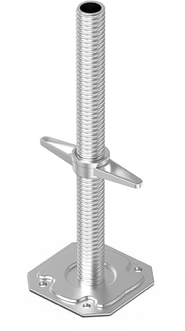 Scafom-rux piedi regolabili ponteggio - [Lunghezza 60 cm] piedini regolabili per ponteggi - piede per ponteggio - piede ponteggio - piede per impalcature - piede regolabile per ponteggio