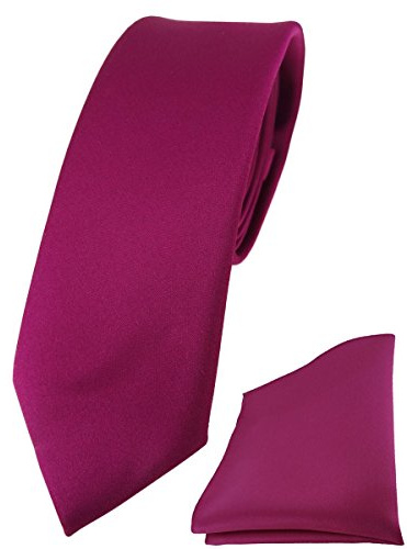 TigerTie Herren Krawatte – schmale 5,5 cm Krawatte Designer Einstecktuch im einfarbigem Design, ideal für Geschäftstermine, festliche Anlässe und die Freizeit