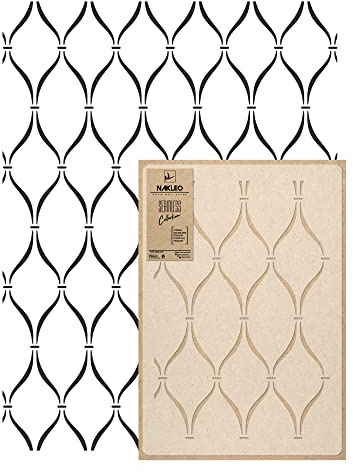 NAKLEO Wandschablone Groß Muster, Malschablone 59x95cm Khenifra Marokkanisch Maurisch Wiederverwendbare Kunststoff, Geometrische Tapete Wandgestaltung, DIY Craft, Holz Möbel Boden Stoff