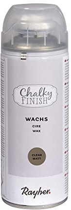 Rayher 34441000 Chalky Finish Spray Wachs, Dose 400ml, Wachsspray, Schutzwachs, farblos