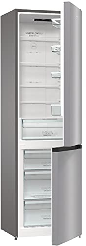 Gorenje NRK 6202 ES4 - Frigorifero congelatore, 200 cm, 331 litri, NoFrost Plus, IonAir e MultiFlow, 360°, CrispZone con regolatore di umidità, AdaptTech, FastFreeze, grigio metallizzato