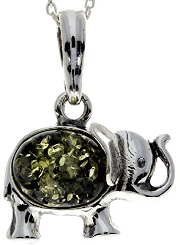 SilverAmber Jewellery Echter baltischer Bernstein & Sterlingsilber Glücks-Elefanten-Anhänger ohne Kette – 1904A