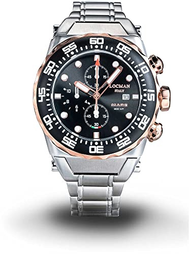 Automatischer Chronograph für Herren, Meer, Schwarz, Rose Locman
