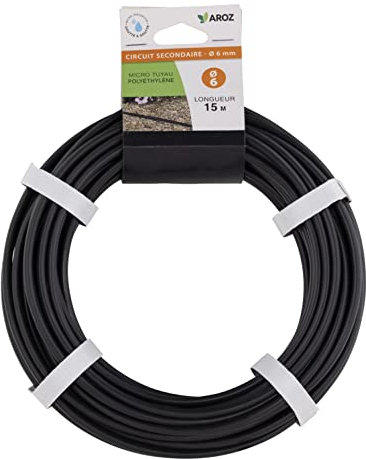Tuyau secondaire goutte à goutte diamètre 6 millimètres - longueur 15 mètres AROZ
