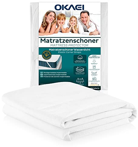 Okaei Matratzenschoner 60 x 120 cm Baby wasserdicht | Oberfläche aus 100% Baumwolle | Atmungsaktive Matratzenauflage | Matratzenschutz ohne Knistern | Oeko-Tex Zertifiziert | Eckgummis Elastisch