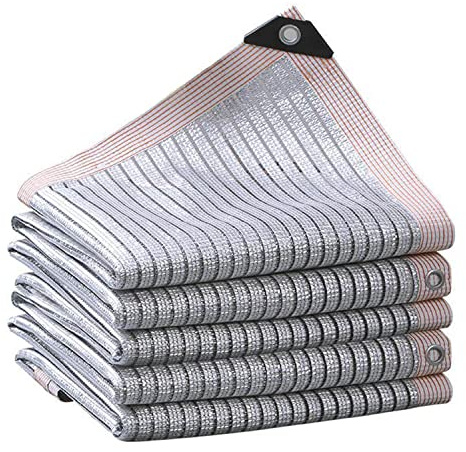 Aluminio Red de Sombra 75% Malla Sombreadora para Coche, Perros y Plantas, Toldo Vela de Sombra de Protección Solar 1x2m 2x3m 3x3m 3x4m 4x6m 6x8m con ojales Solar Sombra Paño ( Size : 2mx3m(6.5ftx9.8f