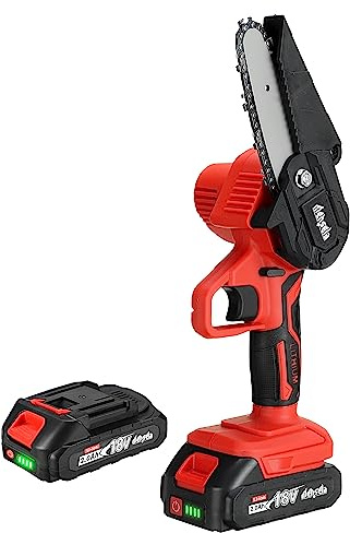 CS-L1+ 18V 4 Inch Mini Cordless Electric Saw LED One Hand Chain Saws Woodworking Wood Cutter Power Tools W/ 2pcs Battery For Makite