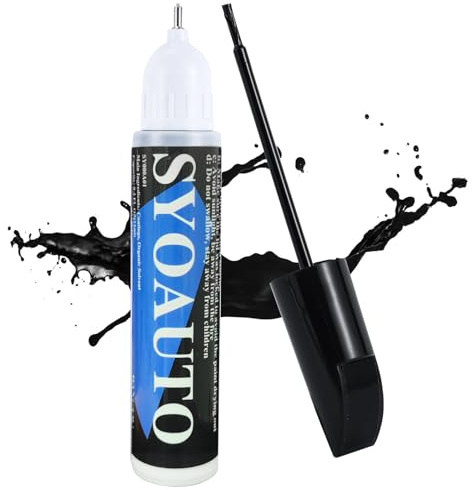 SYOAUTO Gloss Black Car Touch Up Paint Auto Touch Up Paint 0.4 oz Gloss Black Automotive Scratch Repair Pen Brush and Tip 2 in 1