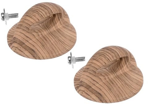 sourcing map 2Pcs Bouton de Remplacement Universel pour Couvercle de Casserole, Poignées en Plastique Résistant à la Chaleur pour Cuisine avec Vis de Montage M5, Bois Foncé