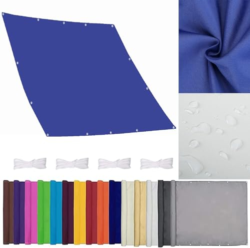 Sonnensegel Nach Mass 3.5 x 4.5 m UV-beständig Witterungsbeständig Markisenstoff Balkonverkleidung Garten Balkon im Viele Größe und Farben Mit Kordel, Dunkelblau