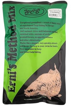 WCB Carp Baits Groundbait Chum Mix Feeder Mix Carp Bait for Fishing - Erni's Method Mix - Ideal for Carp and Catfish Fishing (Flavor: Strawberry)