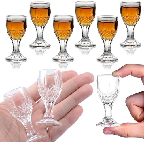 6 Pack Shot Glasses 12 ml / 0.5 oz Shot Glasses for Shot Baijiu Mini Size Shot Glass Sake Glass Chinese Wine Glass with Stem Shot Glass