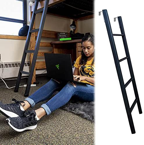 Scaletta per Letto a Castello Scaletta per Letto a Castello in Metallo da Terra, Scaletta per Salita Laterale del Letto Nera - 116 cm/ 130 cm/ 140 cm/ 150 cm, Scala di Ricambio di Sicurezza