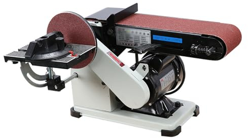 KHZKHC Lijadora De Banda para Carpintería, Lijadora De Banda De Mesa 450w, Inclinación De La Mesa 0-60 °, Velocidad De La Mesa De Arena 1420r/min, Correa 100 * 915 Mm, para Carpintería