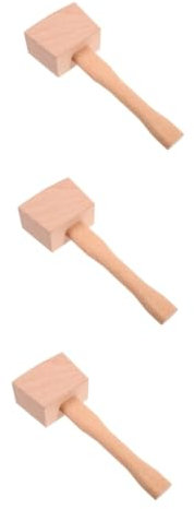 iplusmile 3pcs Wood Hammer Ergonomic Carpenter Mallet Hand Tool for Woodworking Solid Wood Construction