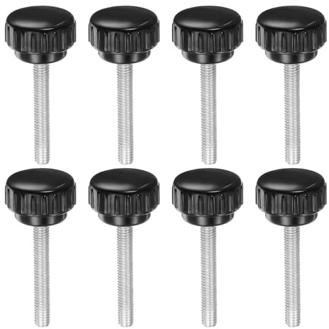 QUARKZMAN 8 Stück Rändelschraube mit Gewinde M6 x 40mm Rundkopfschraube Rundgriffschraube Rundgriffbolzen Klemmknöpfe 25mm Handknöpfe Daumenschrauben Spannschraube für Industrie Maschine