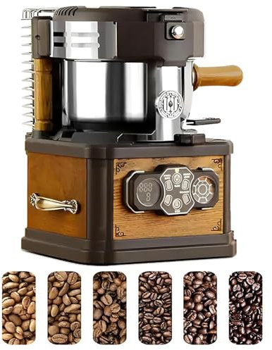 Coffee Bean Roaster,700W Coffee Bean Roaster Machine for Home Use,3 Baking Modes + 8 Baking Level,Built-in Smoke Remover + Bean Shell Separation System,3 Safety Protection Devices,Low Noise(A+Cooler)