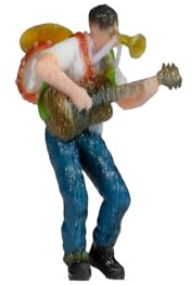 NOCH® Multiinstrumentalist, Farbiger 3D-Druck, Modell-Figur für H0 Modelleisenbahn und Dioramen