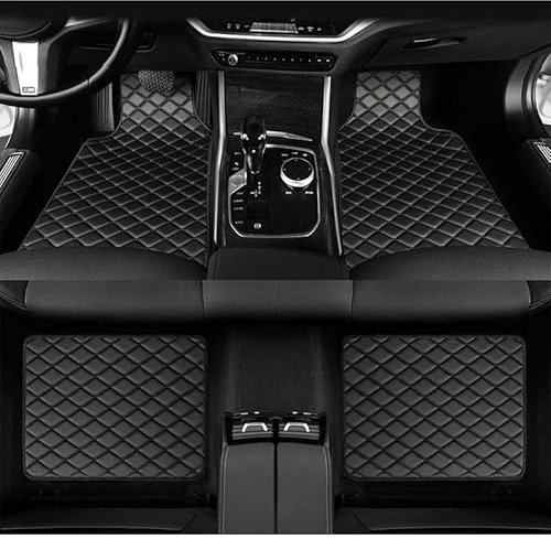 evimo 4 Stück Auto Fußmatten, Für Peugeot 3008 3008GT 307 308 5008 508 GT SW CC Nach Maß Auto FußMatten, rutschfeste Abriebfest, Leder Fussmatten, Allwetter Fussmatten Zubehör,C