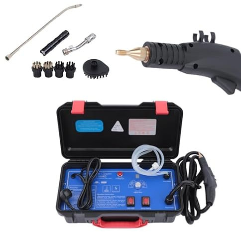 Dampfreiniger Tragbarer 3000W 3,5Bar, Hochtemperatur Steam Cleaner Auto Haushalt, Mehrzweck Reinigungsmaschine mit 1L Tank & 6 Geschwindigkeiten & 3 Arten Bürstenkopf für Sofa, Boden, Dunstabzugshaube