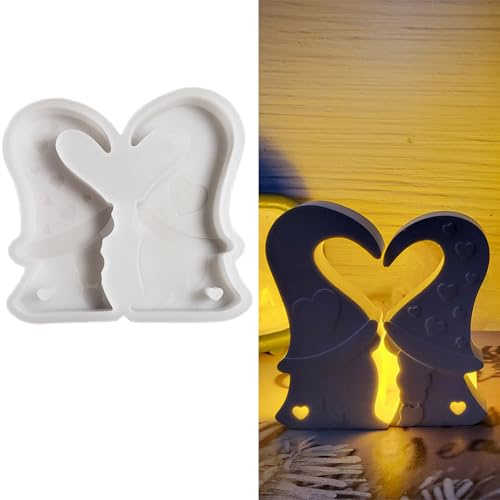 ALEFBET Silikonformen Gießformen Weihnachten, Silikonform Weihnachten Zwerg Paar, Silikon Gießform Weihnachten, Gipsformen zum Gießen, Epoxidharz Formen Weihnachten S0899