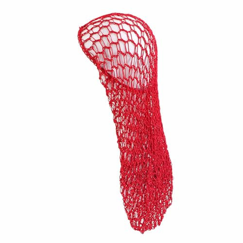 BrightGlow Haarnetze Häkeln Haarnetz Zum Einnähen Langes Haar Snood Haarnetz zum Schlafen Nachtschlafmütze Schlaf-Haarnetz Wiederverwendbar Schlafmütze Lange Haare Haarnetze Rot Einheitsgröße