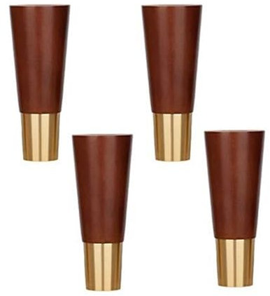 DMBBSAPBSH Holzmöbelbeine, Massivholz-Sofa-Beine, Sofabeine, zuverlässige Holzmöbelbeine, reines Kupfer, Möbelfüße, Eiche, Holzfüße (braun, 15 cm)