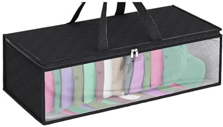 SIIENNA Hutschachtel 1 x Hutaufbewahrung for Baseballkappen, groß, for bis zu 20 Hüte, breiter Organizer, Schrankkappenhalter FüR HüTe(Black)