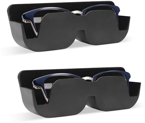 AOROPS Auto Brillenablage, 2 Stück Brillenetui Auto Sonnenbrillen 165 mm x 55 mm x 35 mm, Aufbewahrung Halterung Selbstklebend mit Filzpolsterung für Brillen im Auto Brillenetui Ablagebox