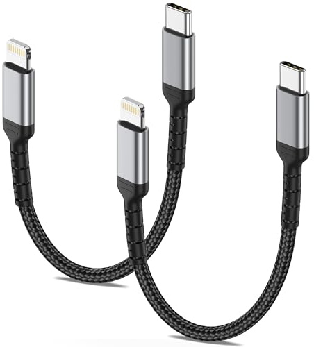 ULIFTUS Short USB C to Lightning Cable, 15CM 2Pack USB-C iPhone Cord | MFi Certified, 480Mbps Data Transfer, PD Power Delivery, for iPhone 14 13 12 11 Pro Max XR XS X 8 Plus SE