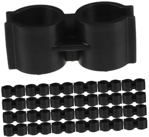 Ipetboom 25pcs Double Tube Clamp Pipe Connectors Broom Dustpan Connector for Warehouse Supermarket Pipe Linking Fasteners