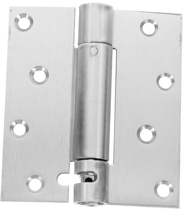 FONDOTIN Charnière à Ressort Inox Renforcée Auto-fermante, Charnière Pivot Solide pour Portes en Bois et Métal, pour Armoires et Buanderie, Lot de 1 Set de Jeu 4 Pouces, Usage Quotidien