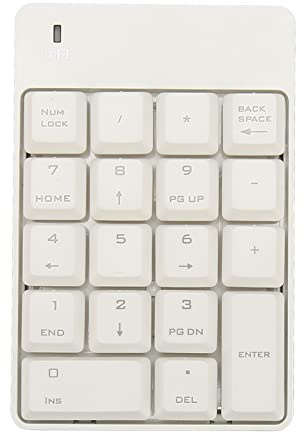 Yosoo Health Gear Wireless Numeric Keypad, SK-51AG, 2.4G 18 Keys Soft Touch USB Number Pad, Mini Keyboard for Home Office Use (White)