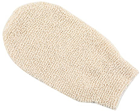 Guante Exfoliante de Fibra de Bambú Hecho a Mano, Manopla de Baño para Limpieza Facial y Corporal, Masaje Suave para Piel Seca y Celulitis, Toalla Facial Absorbente Talla Única