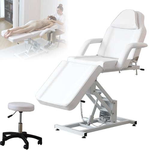 Mesa de masaje eléctrica, cama de spa resistente con control remoto, ajuste de altura de 63 a 82 cm, ángulo trasero ajustable de 135°-180°, capacidad de carga de 300 kg