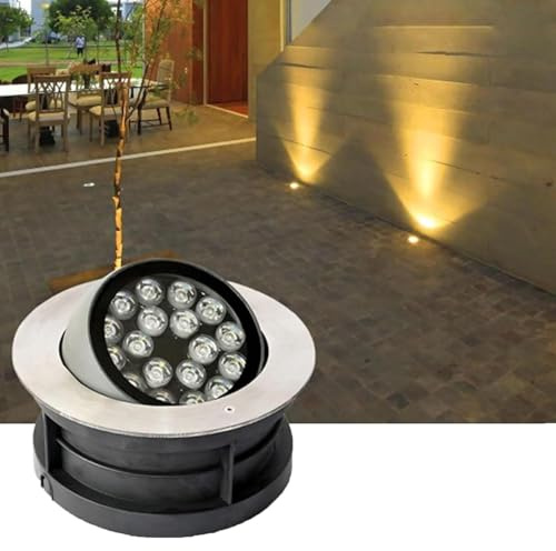TTDGYYXW Luces LED enterradas para Exteriores, 12 W, IP67, Impermeables, Ajustables, GardSpotlights, lámparas de pie de Paisaje de Acero Inoxidable, iluminación empotrada Ln (Rojo 24 V)
