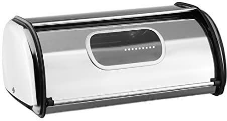 Haushalt International Brotbox Brotkasten Sichtfenster Edelstahl 35,5x23x14,5cm