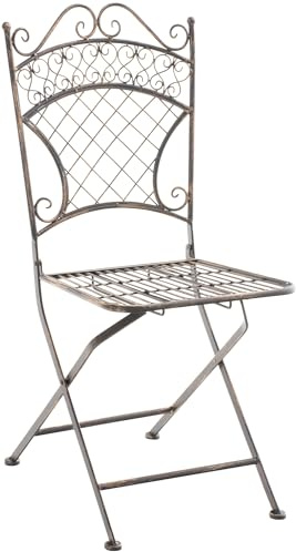 CLP Eisen-Klappstuhl Adelar im nostalgischen Design I Klappbarer Gartenstuhl mit edlen Verzierungen I erhältlich, Farbe:Bronze