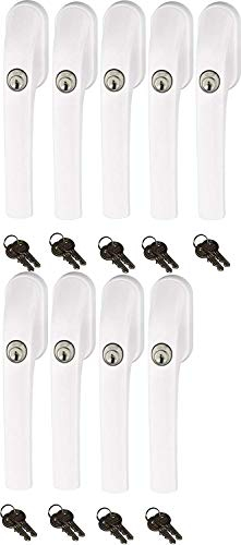 Abus FG300 abschließbarer Fenstergriff, weiß, im Set 9 Stück alle gleichschließend AL0125 mit insgesamt 18 Schlüssel