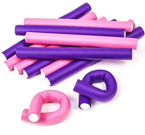 12X Flexible Hair Rollers - Flexi Sponge Salon Quality Styling Soft Foam Rollers