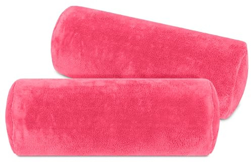 npluseins 2er Pack Coral-Kuschel-Fleece Kissenhüllen, 40 x 15 cm, Pink | Öko-Tex Standard 100, verdeckter Reißverschluss, flauschig weich, pillingarm, waschbar bis 40 °C, schnelltrocknend