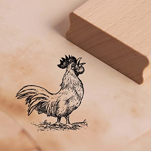 Motivstempel Hahn kräht Stempel 45 x 48 mm