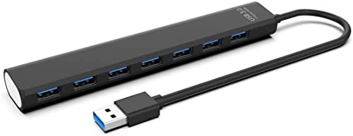 Amazinnov - USB 3.0 to 7 Ports Multi USB Hub Powered 12V/2A with Independent Switch, LED Indicator and 100cm Cable