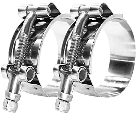 BOTTEN 2 Pack 1 T-Bolt Hose Clamp, Clamp Range 32-37mm for 1 Hose ID, hose clamps 304 Stainless Steel,hose clamp pliers and clamps heavy duty