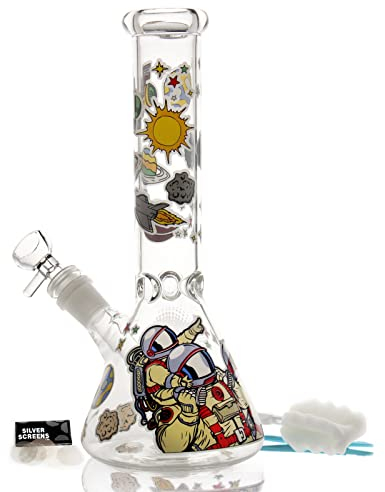 Glass Bong Pipe Glowing Water Bongs for Smoking Bong Bowl 14.5mm Height 26cm 400g Recycling Tornado Filter Glass Water Bong hookahs Oil Rig Bong Snake Pattern Smoking Bongs Nicotine Free