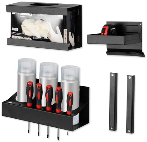 Iron Forge Tools Mechanics Magnetisches Werkzeugkasten-Zubehör, Metall-Organizer, Wandhalterung für geschlossene Nutzanhänger und Garagenorganisation, 5-teilig