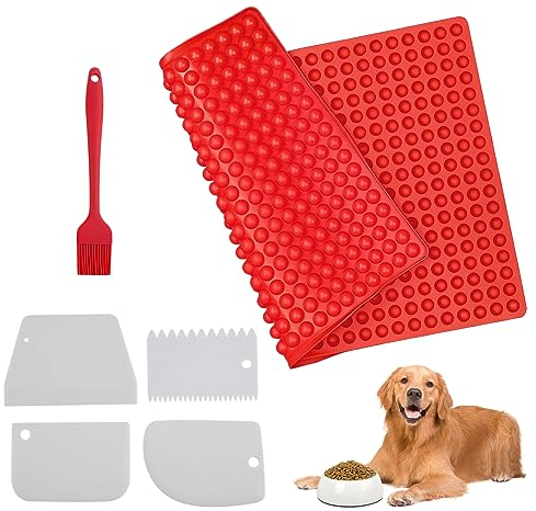 468 fori, tappetino da forno semi-sferico, 1,2 cm, in silicone, tappetino da forno per cani con 4 spatole per pasta e 1 spazzola