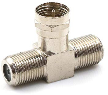 1pcs Male F-Type Connector to 2 Way F-Type Female Y Splitter Antenna Adapter Converter Extender For TV, Satellite Freeview Cable
