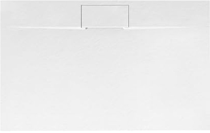 VBChome Receveur de douche 100 x 80 x 2,5 cm - Blanc - Structure en pierre - Extra plat - Rectangulaire - Plaque de recouvrement - Panneau composite SMC - Installation universelle - Siphon